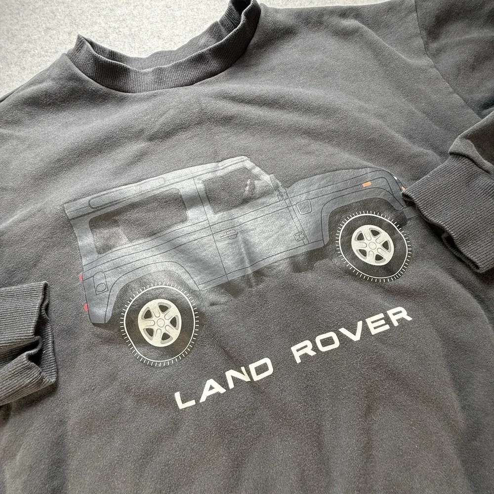 Pacsun Land Rover‎ Crewneck Black Sweatshirt Unisex S Boxy Fit